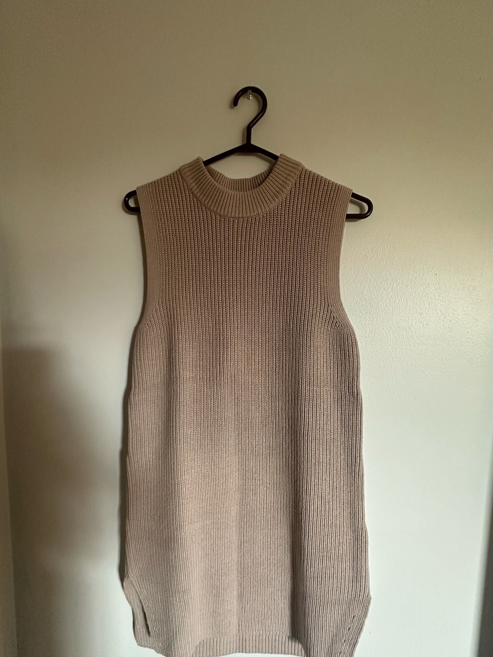 H&M Sleeveless Cowl-Neck Knit Tunic - Beige